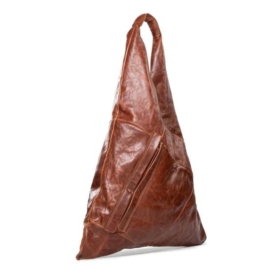 monospalla in pelle cuoio