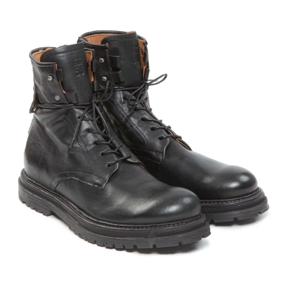 anfibi STATIC in pelle nera