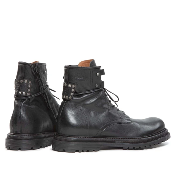 anfibi STATIC in pelle nera