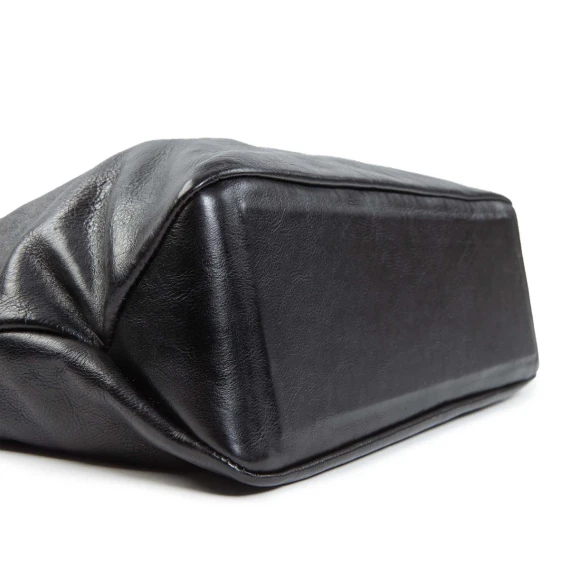 monospalla con tracolla regolabile in pelle nera