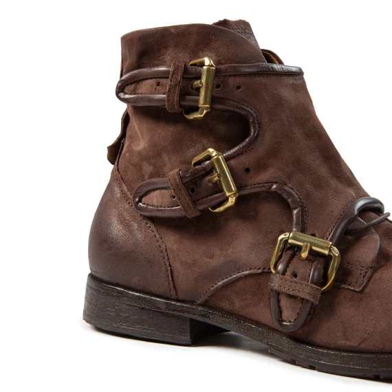 biker CLASH con fibbie in pelle ebano