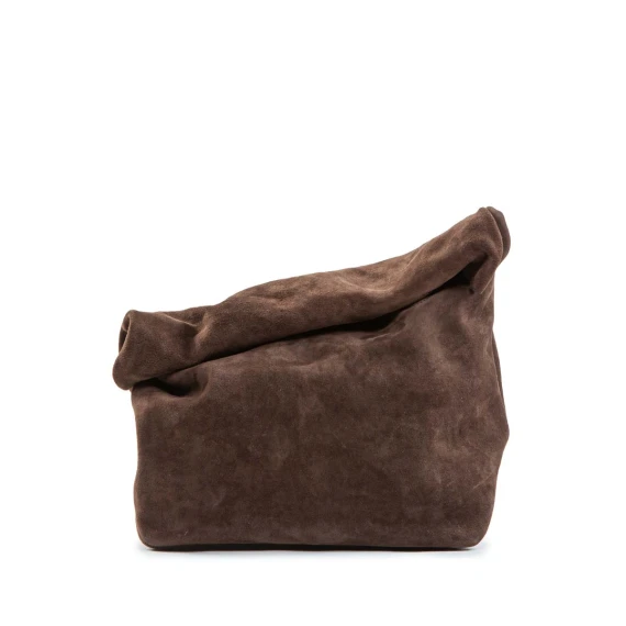 clutch in camoscio ebano