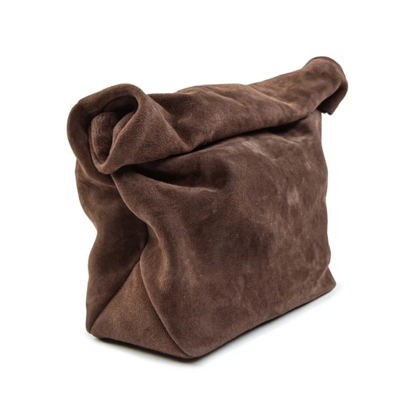 clutch in camoscio ebano