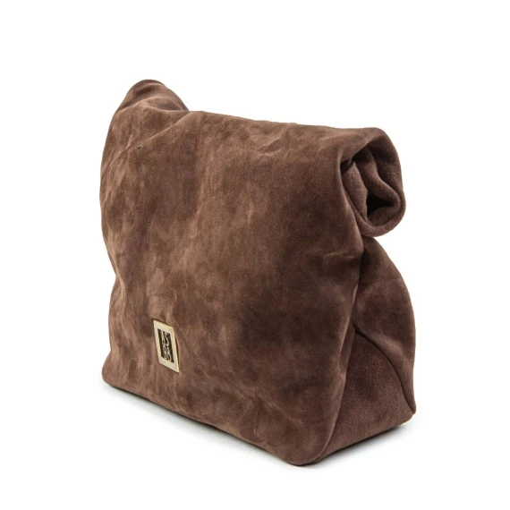 clutch in camoscio ebano