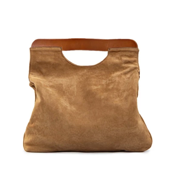 shopper scomparti in camoscio cuoio