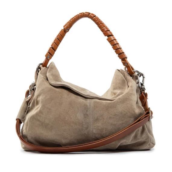 monospalla spallaccio in camoscio beige