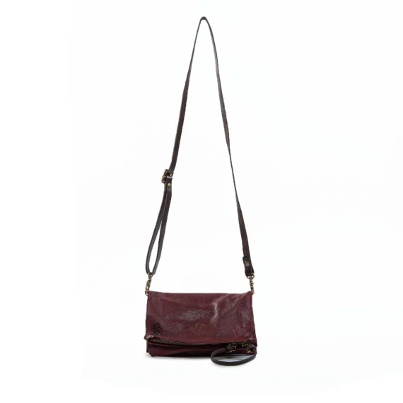 clutch soffietto in pelle madera