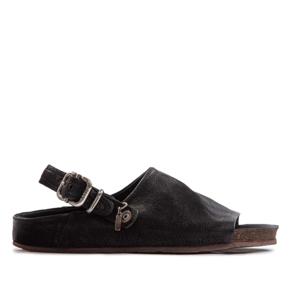 sandali fussbett in pelle nera