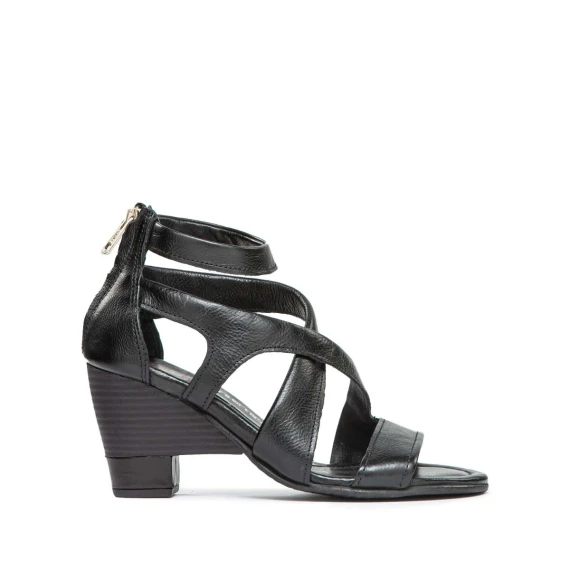 sandali PRISCILLA incrocio in pelle nera