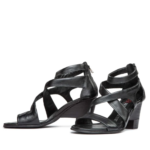 sandali PRISCILLA incrocio in pelle nera