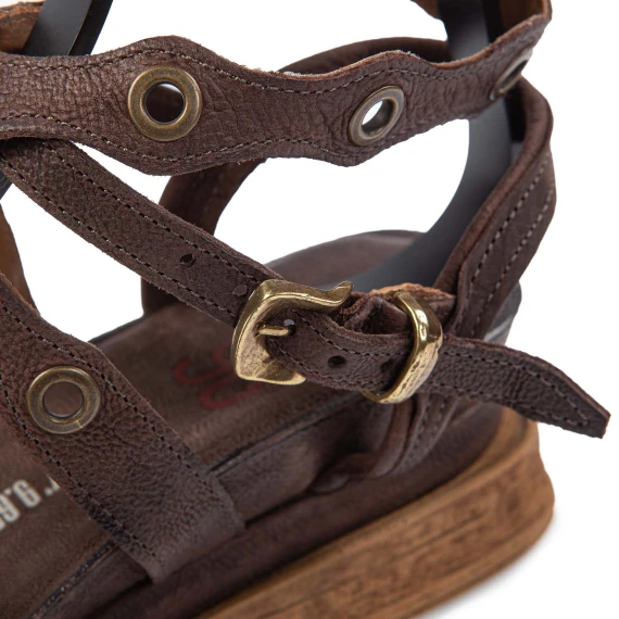 LAGOS wedge eyelets in ebony leather
