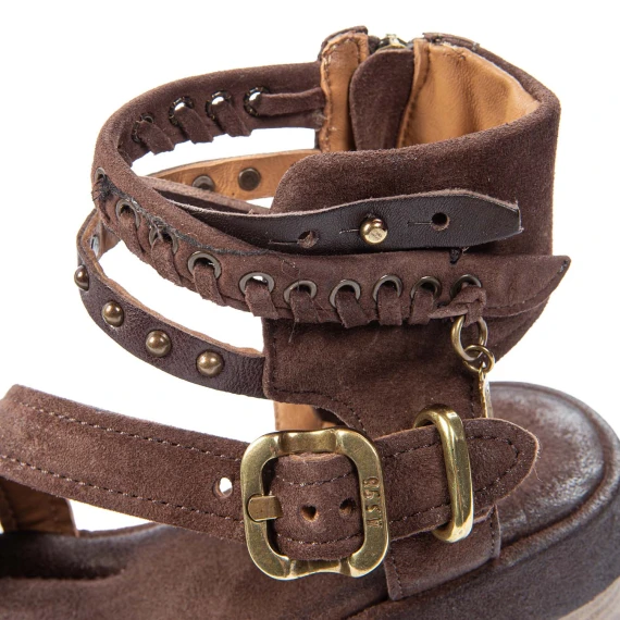 SALIS ebony leather wedge