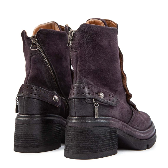 EASY biker jacket with silver rivets in purple leather