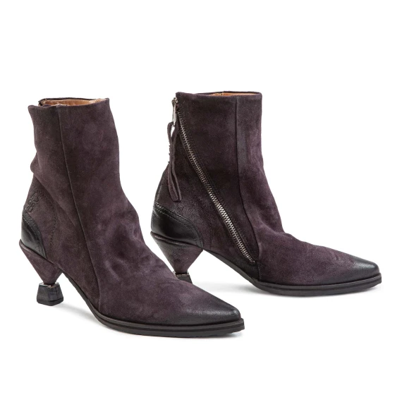 SILLAR Purple Spool-Heel Ankle Boots