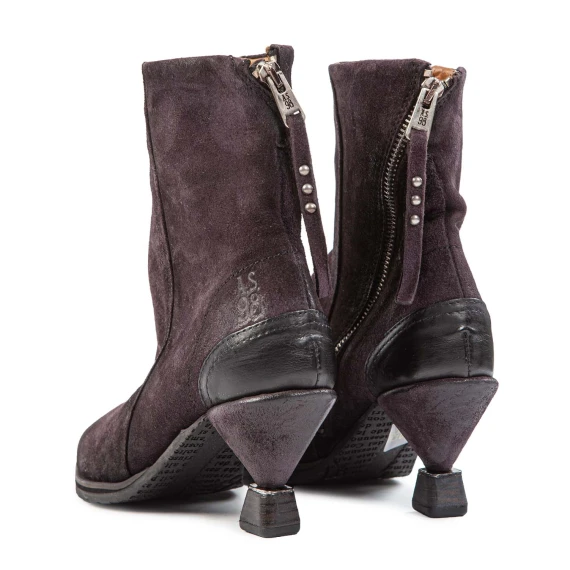 SILLAR Purple Spool-Heel Ankle Boots