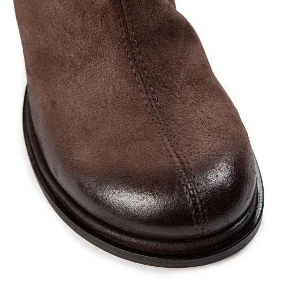 LADY ankle boot with cross-strap, ebony leather