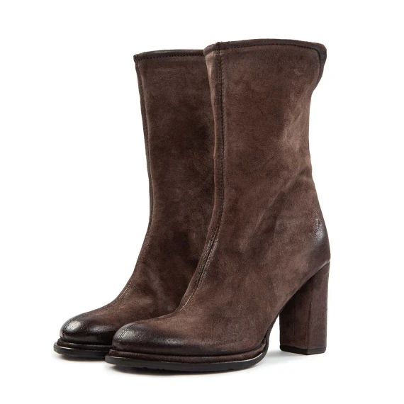 LADY ankle boot with cross-strap, ebony leather