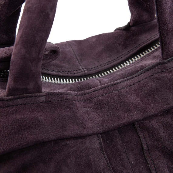 purple briefcase with exterior pockets
