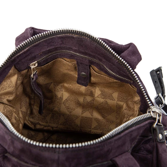 purple briefcase with exterior pockets