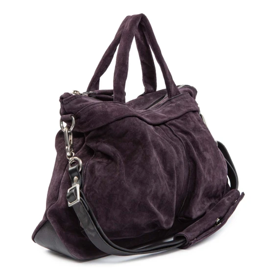 purple briefcase with exterior pockets