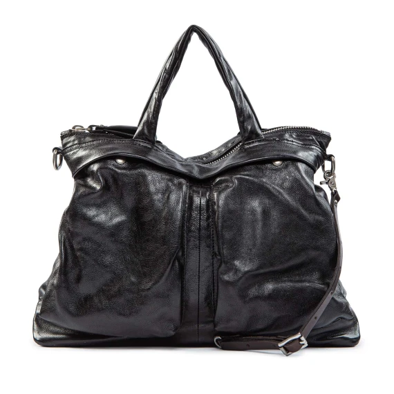 cartella con tasche esterne nera