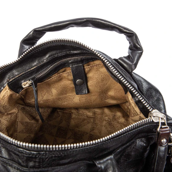 black briefcase with exterior pockets