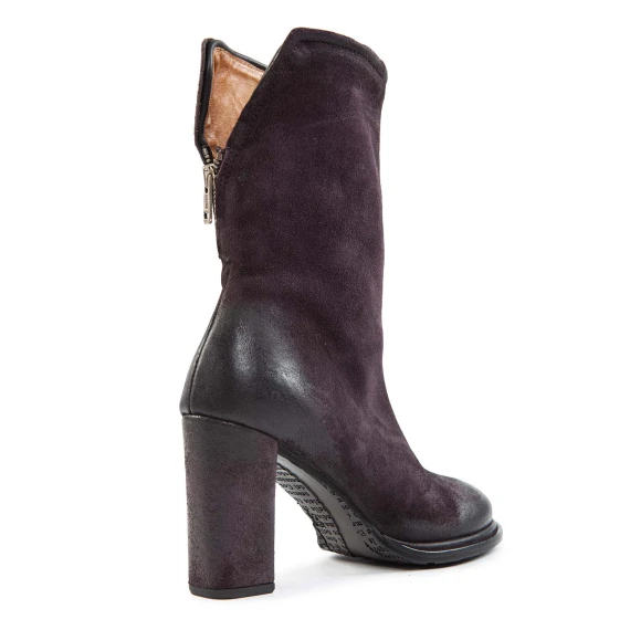 LADY Ankle Boot with Cross-Strap, Purple Leather