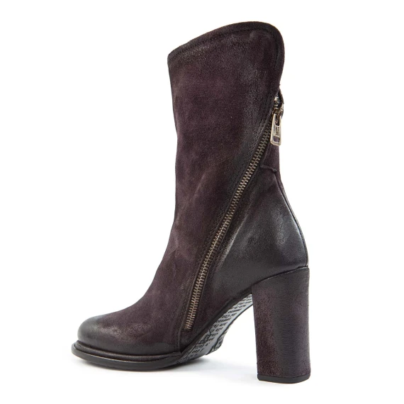 LADY Ankle Boot with Cross-Strap, Purple Leather