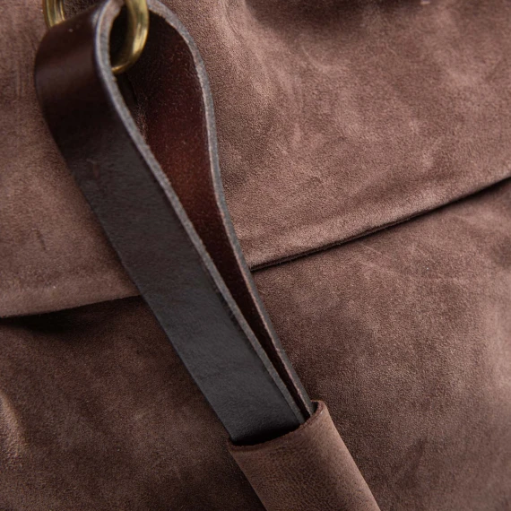 flat ebony suede shopper