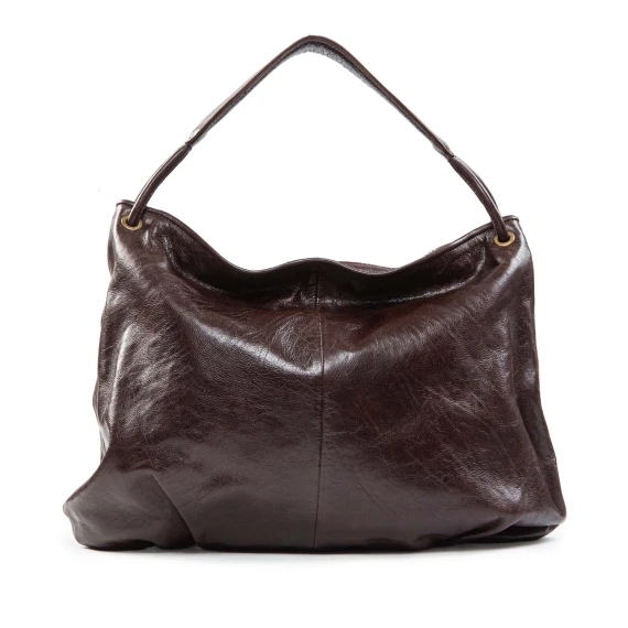 DUAL one-shoulder bag, ebony leather a.s.98