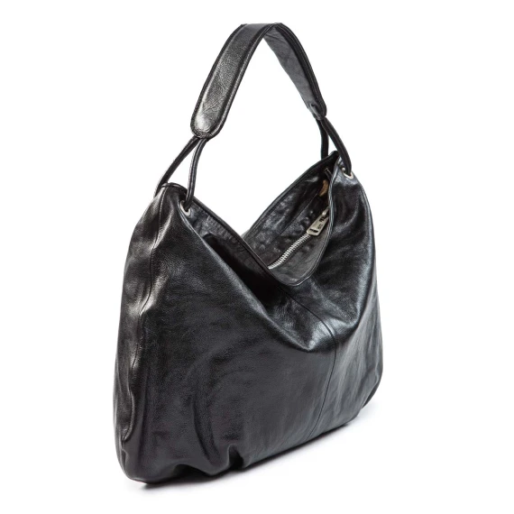 DUAL black leather shoulder bag