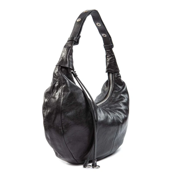 NANA black leather shoulder bag
