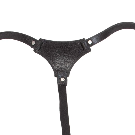 bretelle in pelle nera
