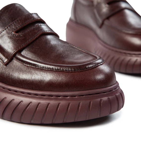 MOKA burgundy leather moccasin andìafora