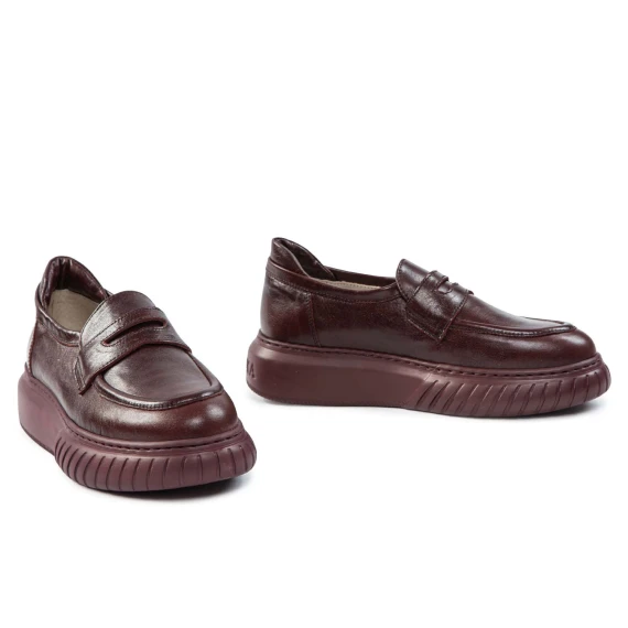 MOKA burgundy leather moccasin andìafora
