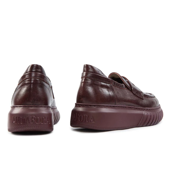 MOKA burgundy leather moccasin andìafora