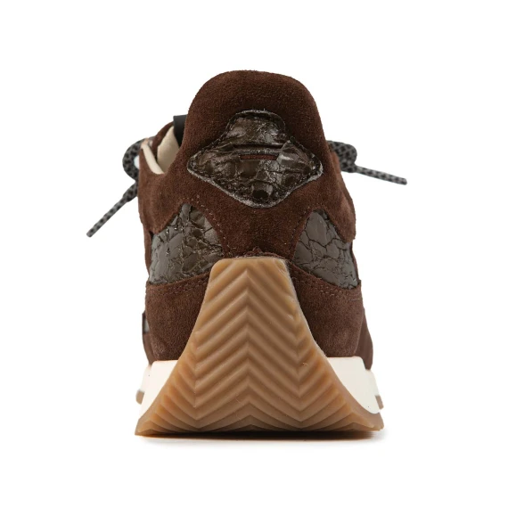 sneakers HOTY in camoscio marrone