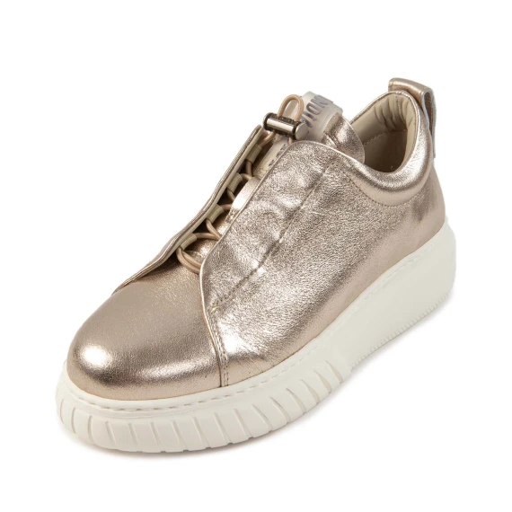 sneakers LIBI in pelle laminata vaniglia