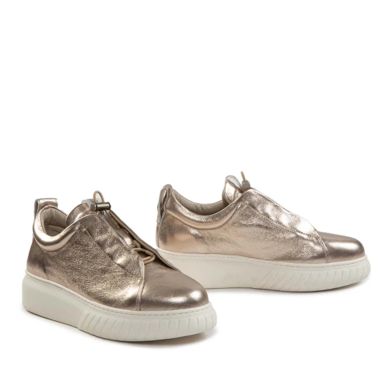 sneakers LIBI in pelle laminata vaniglia