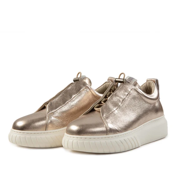 sneakers LIBI in pelle laminata vaniglia