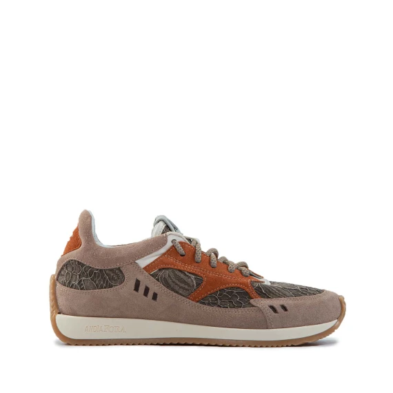 sneakers HOTY FLOWERS in camoscio tortora
