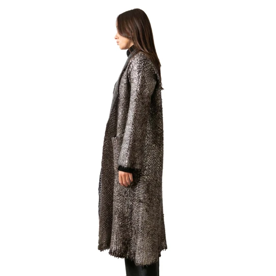 cardigan lungo laminato