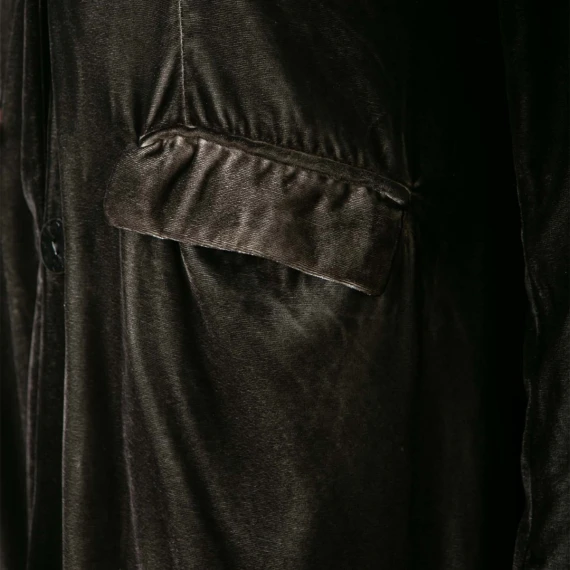 cappotto lungo in velluto nero