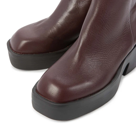 tronchetti mezzo tacco in pelle bordeaux