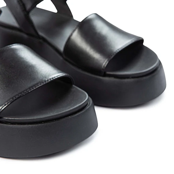 black leather band wedge