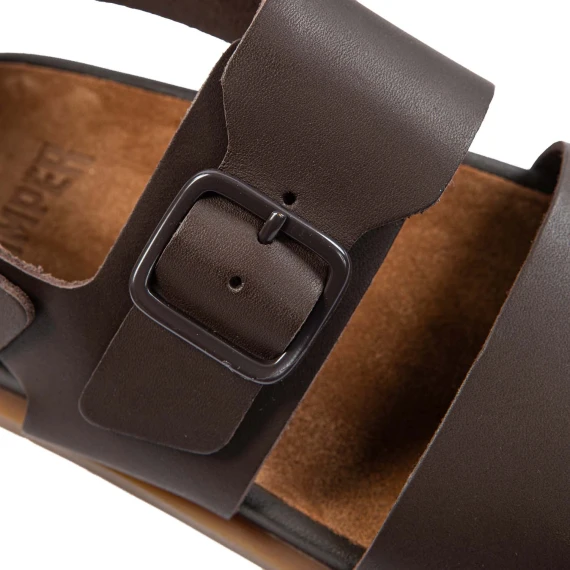 sandali fascia in pelle marrone