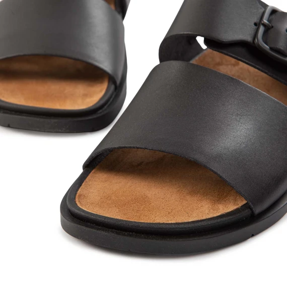 sabot fibbie fussbett in pelle nera