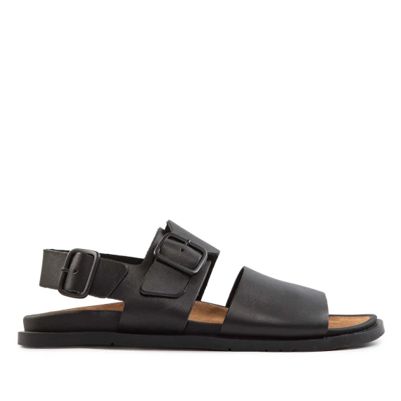 sandali fascia in pelle nera
