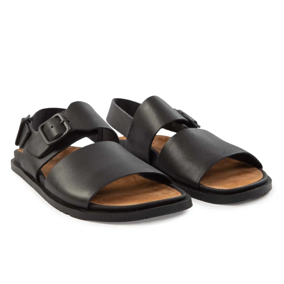 sandali fascia in pelle nera