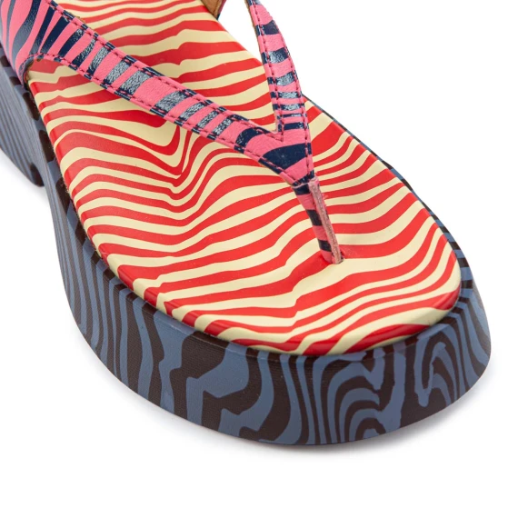 sandali infradito platform zebrate
